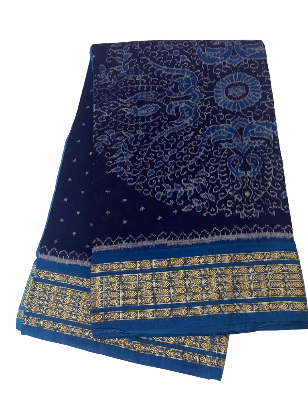 Rupachakra - Navy Blue & Royal Blue | Sambalpuri Cotton Saree