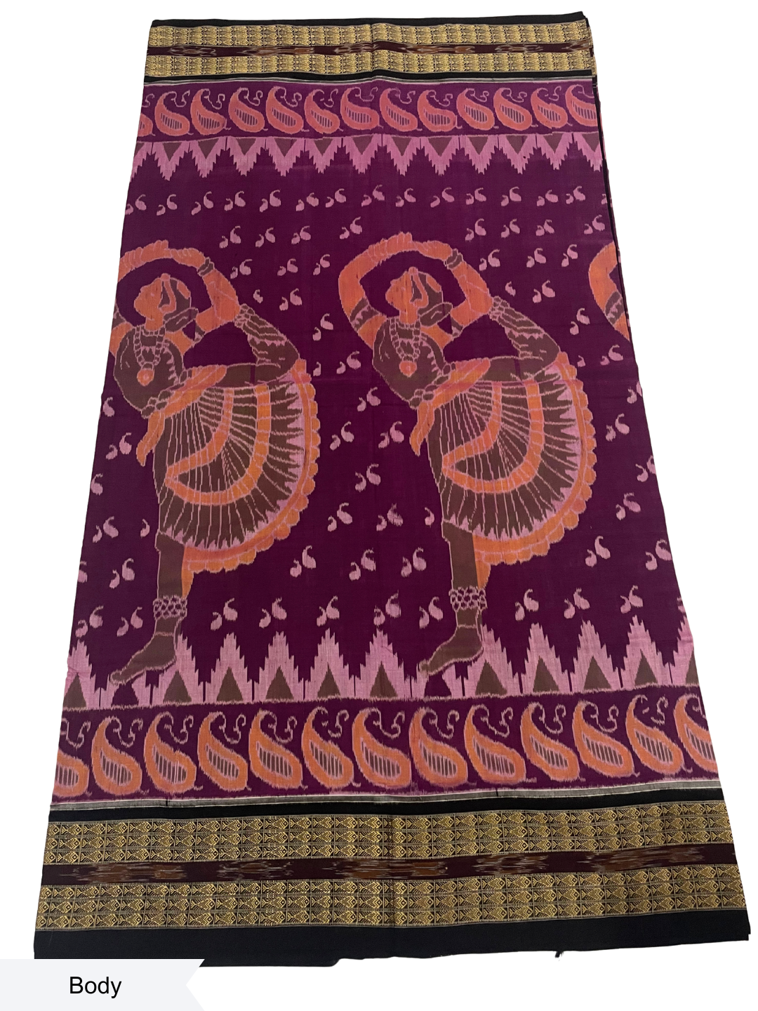 Nartaki - Plum & Coffee | Sambalpuri Cotton Saree