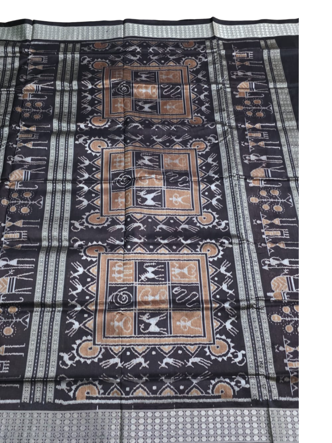Banahotsaba - National Award Winning | Crimson Berry & Midnight Black | Sambalpuri Silk Saree