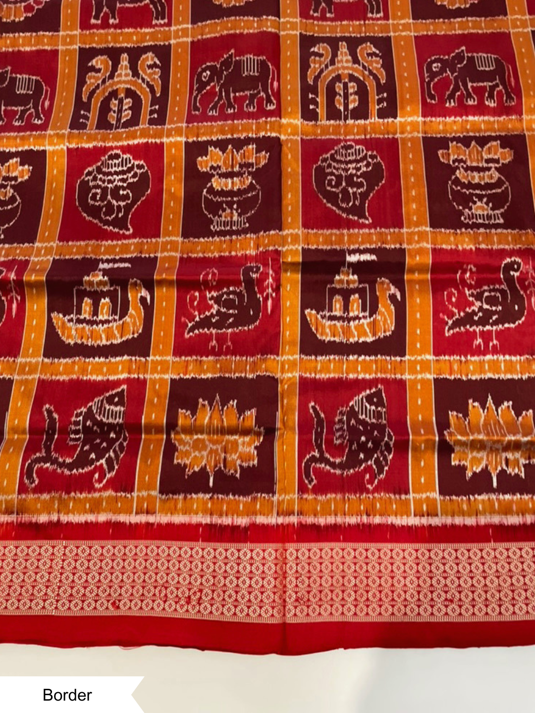 Nabakoti — Madhuri Dixit Special | Burnt Vermilion & Crimson Red | Sambalpuri Silk Saree