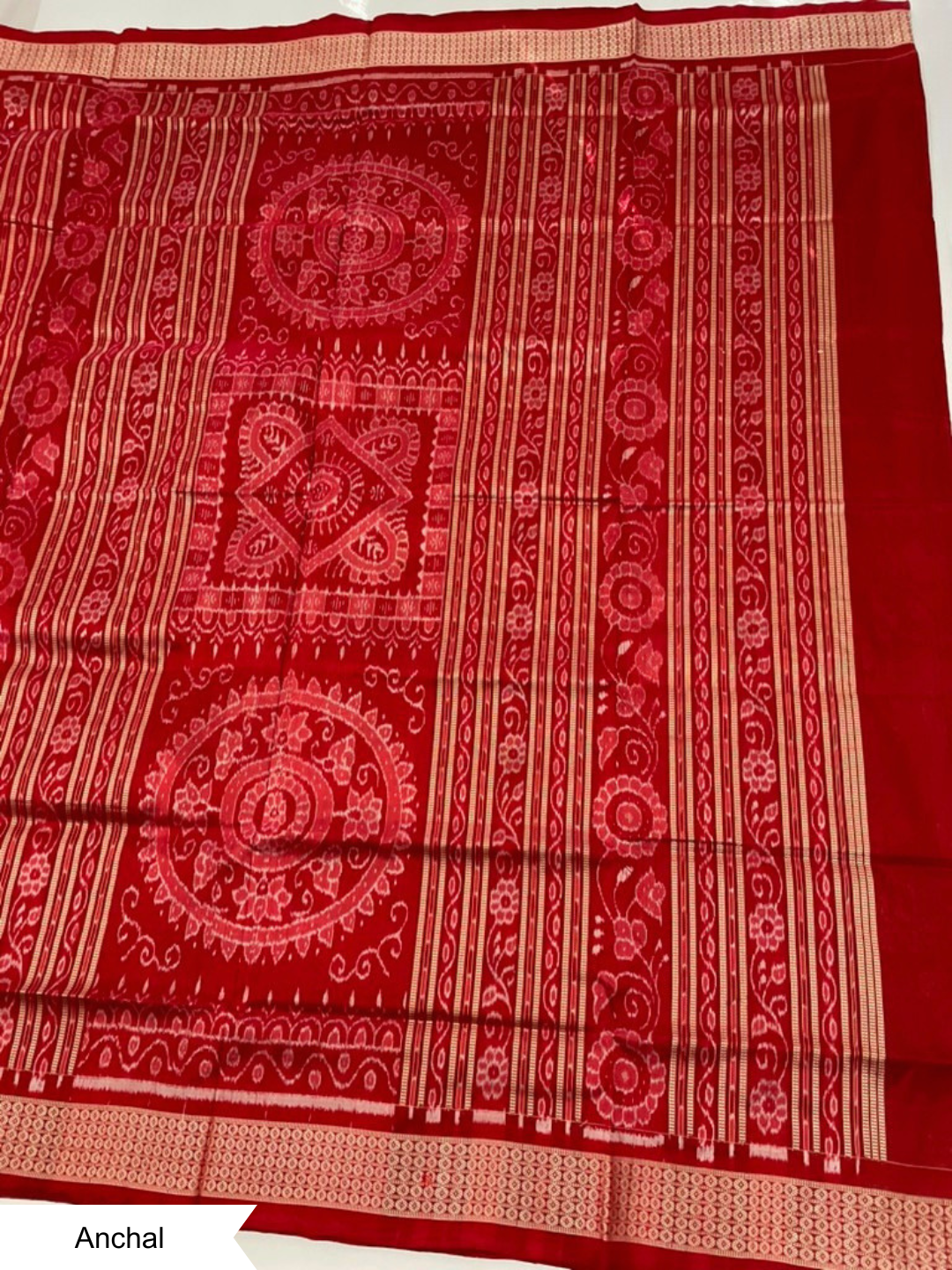Nabakoti — Madhuri Dixit Special | Burnt Vermilion & Crimson Red | Sambalpuri Silk Saree