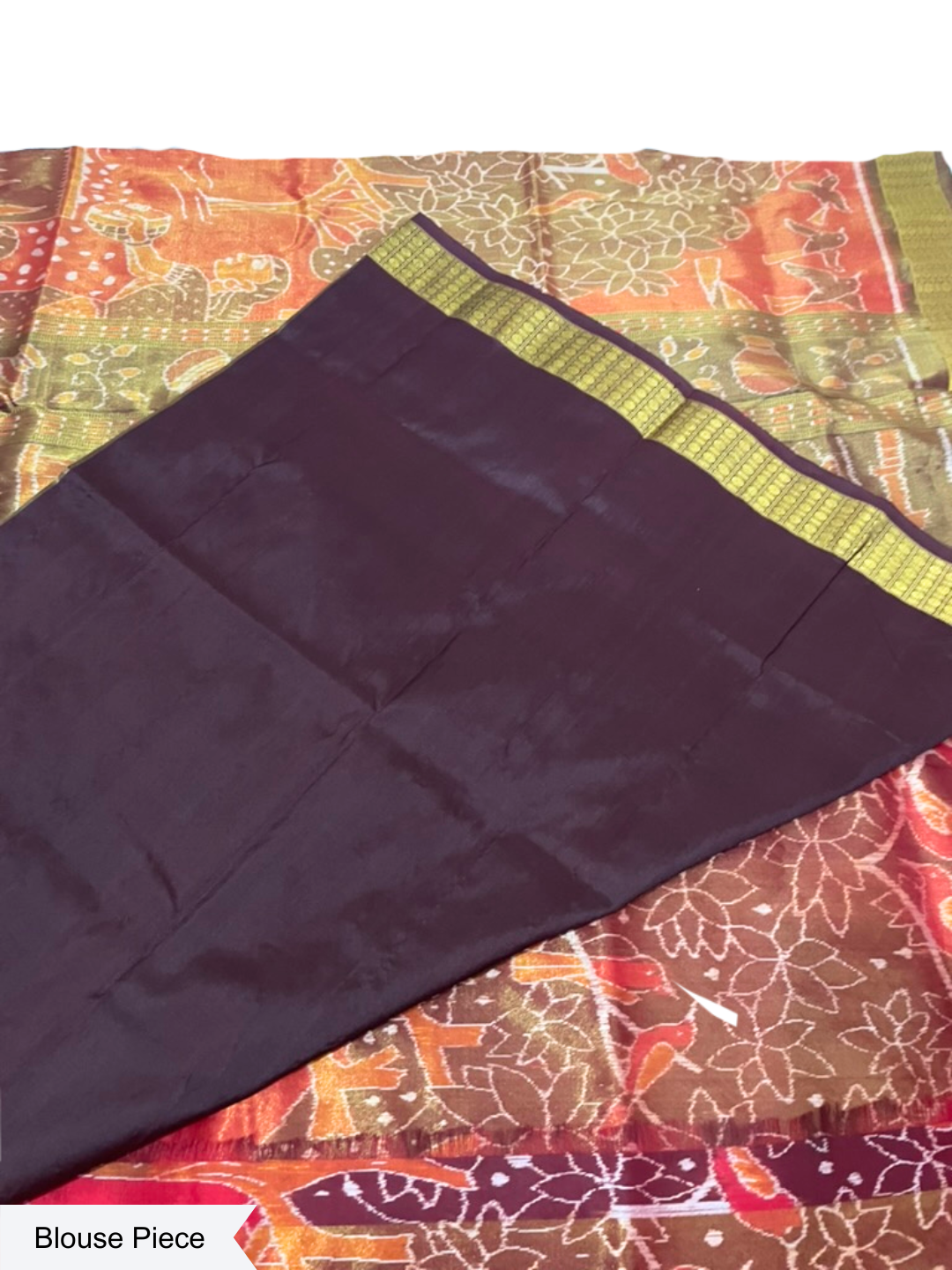 Mahulbeta — Antique Gold & Burnt Sienna | Tissue Silk Sambalpuri Saree