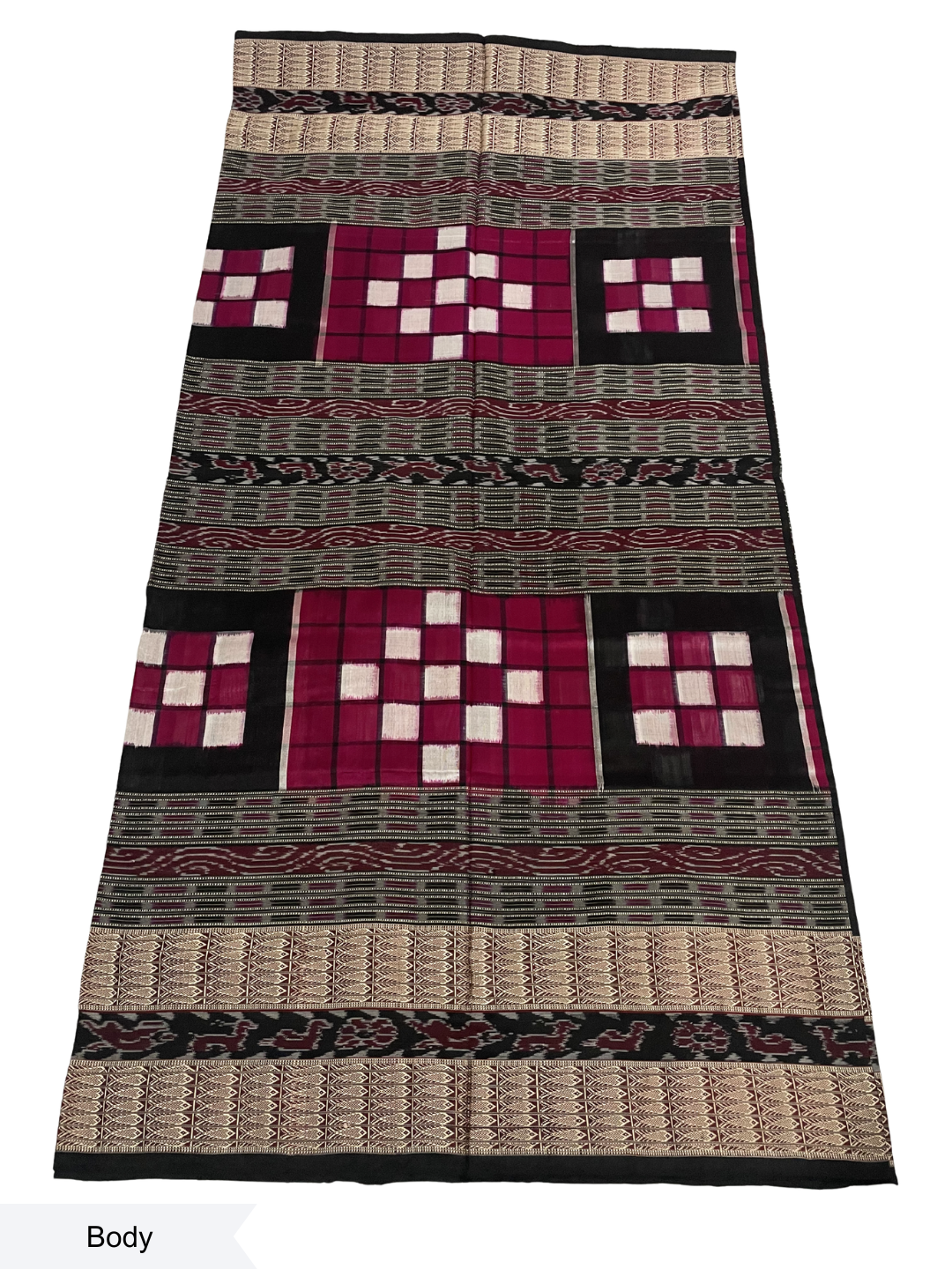 Bichitrapuri — Mulberry & Black | Sambalpuri Bandha Silk Saree