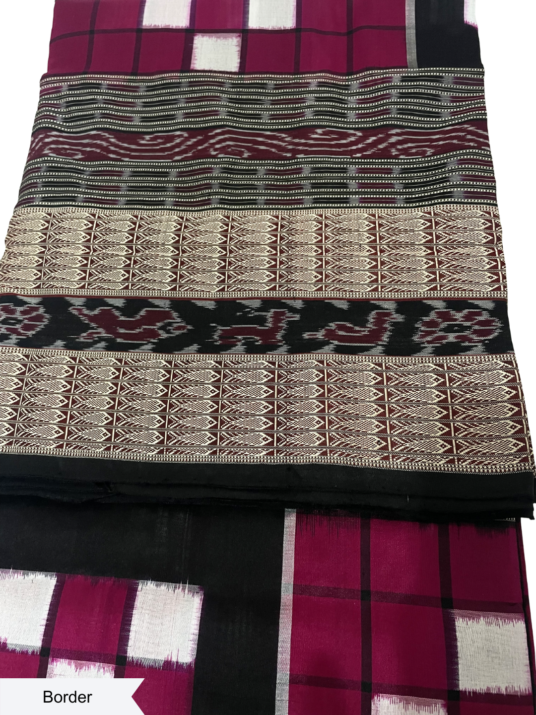Bichitrapuri — Mulberry & Black | Sambalpuri Bandha Silk Saree