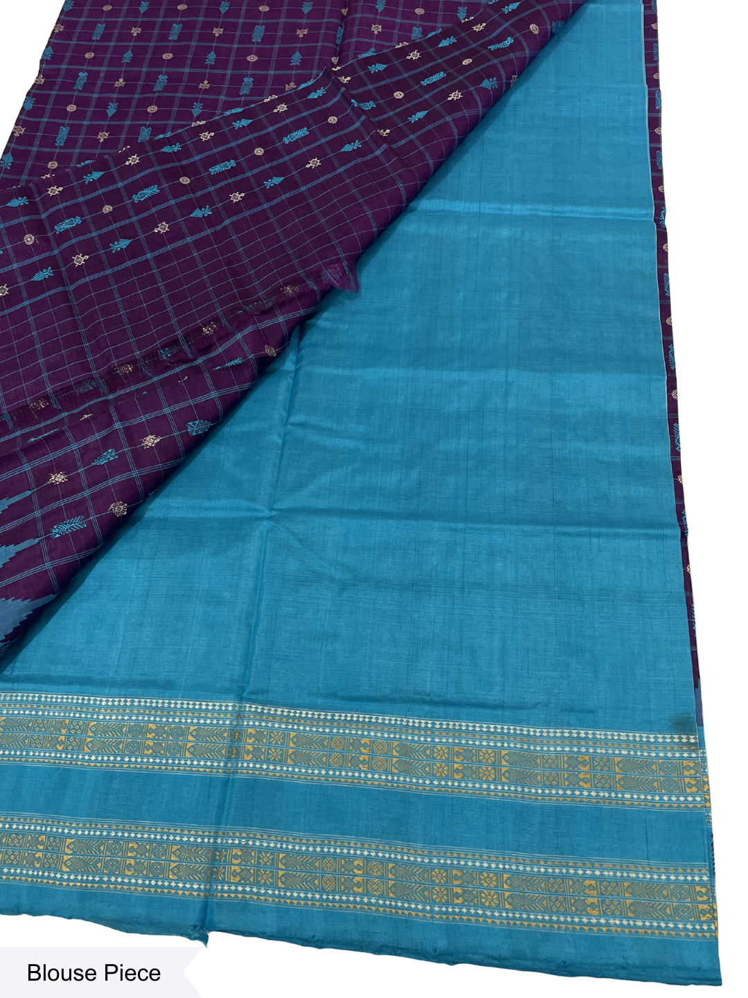 Hazar Buti - Royal Amethyst & Sky Blue | Sambalpuri Tussar Silk Saree