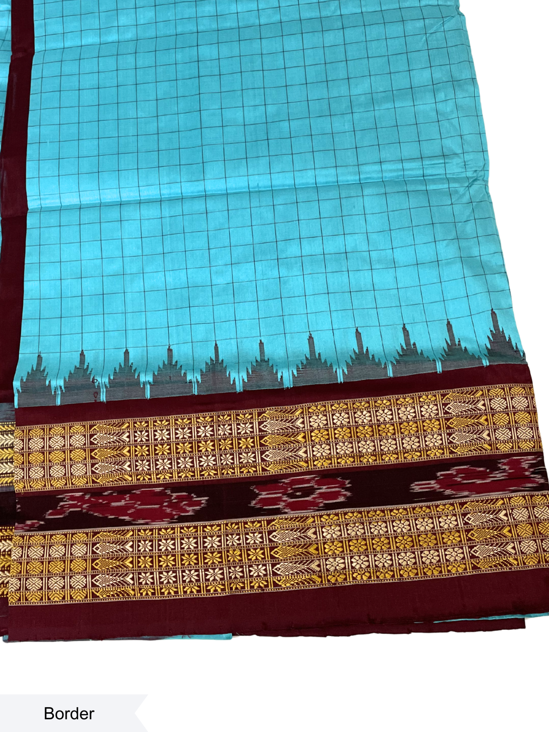 Sachipar - Sky Blue & Deep Maroon | Sambalpuri Silk Saree